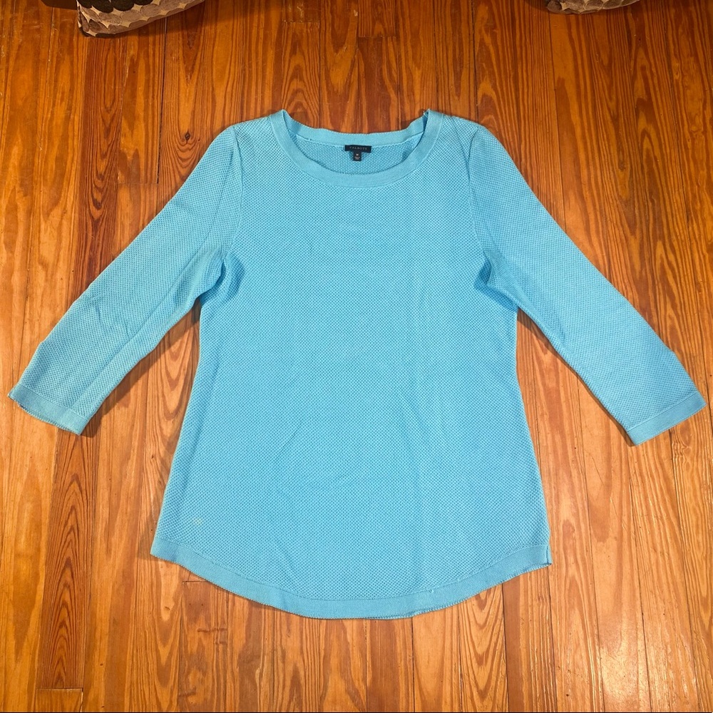 Talbots Long Sleeve Knit Top M Blue